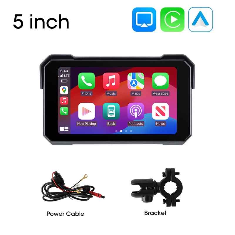 RiderAura™ Pro Motorcycle Display (CarPlay & Android Compatible)